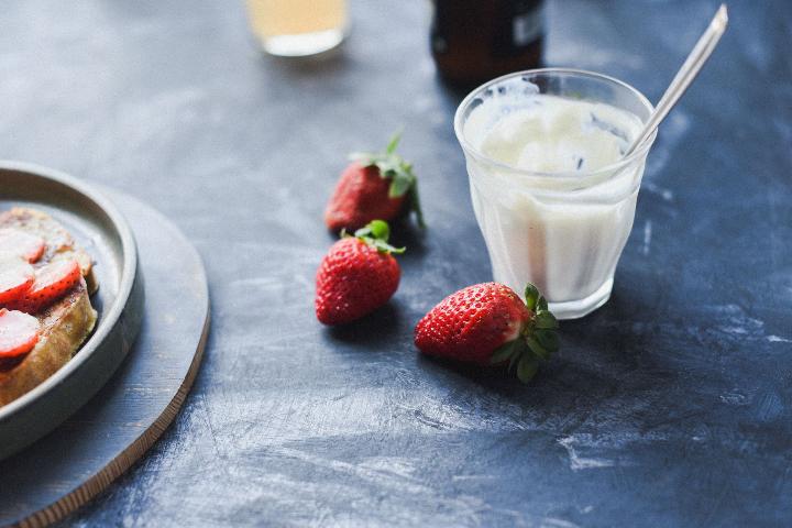 Yogurt on a table