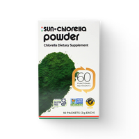 Sun Chlorella Powder 3g/6g Single-Serve | 90%+ Pulverized Cell Wall | Whole-Food B12 & Vitamin D | Non-GMO