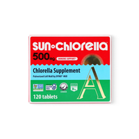 Sun Chlorella Tablets 500mg | 90%+ Pulverized Cell Wall | Whole-Food B12, Vitamin D | Non-GMO, Gluten-Free