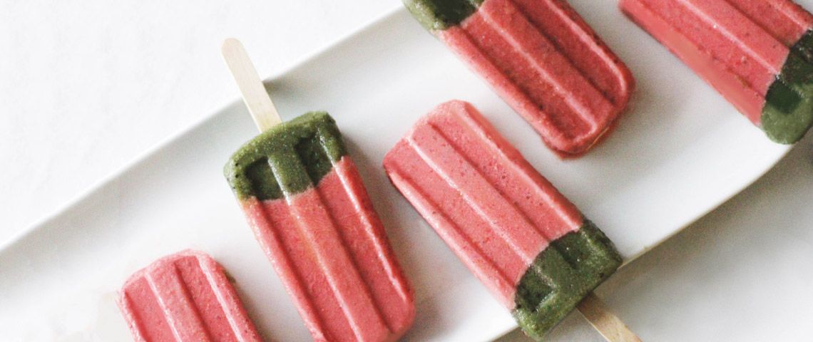 Chlorella Strawberry Kiwi Popsicles