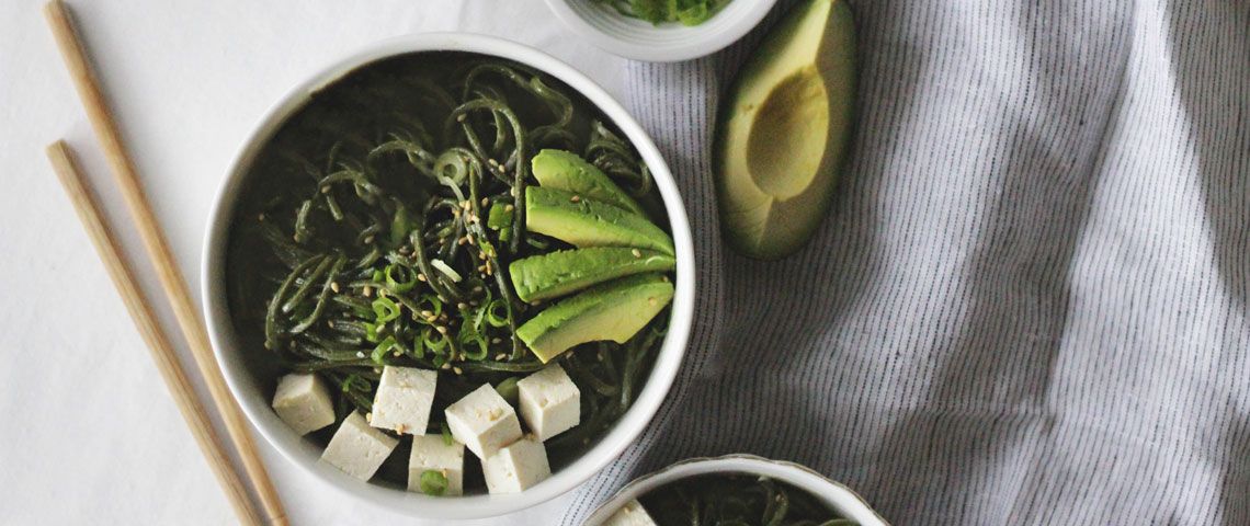 Spicy Miso Chlorella Udon Noodles Spicy Miso Chlorella Udon Noodles