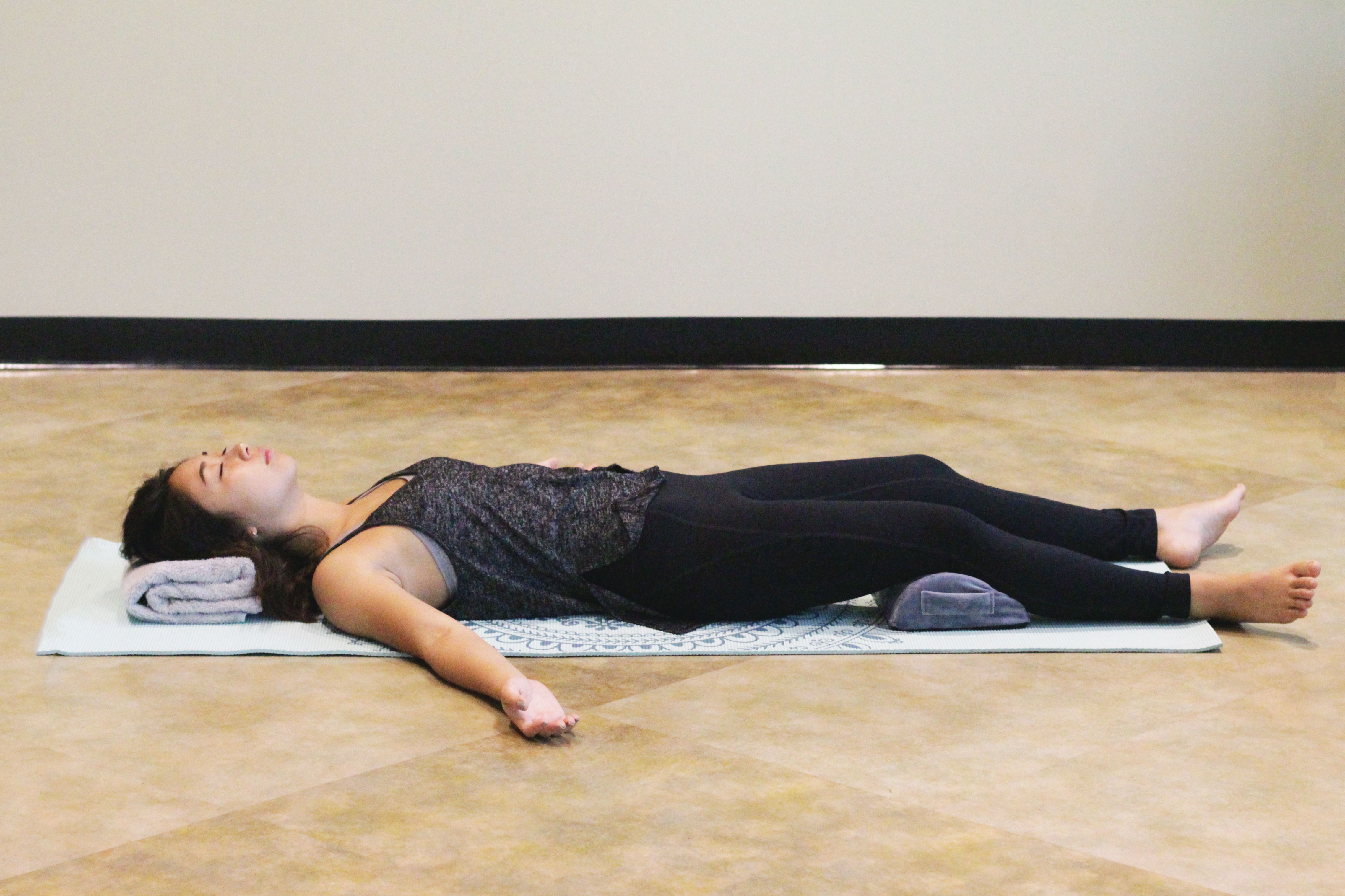 Rest, relax, and enjoy during the final resting post of Savasana in this restorative yoga flow.
