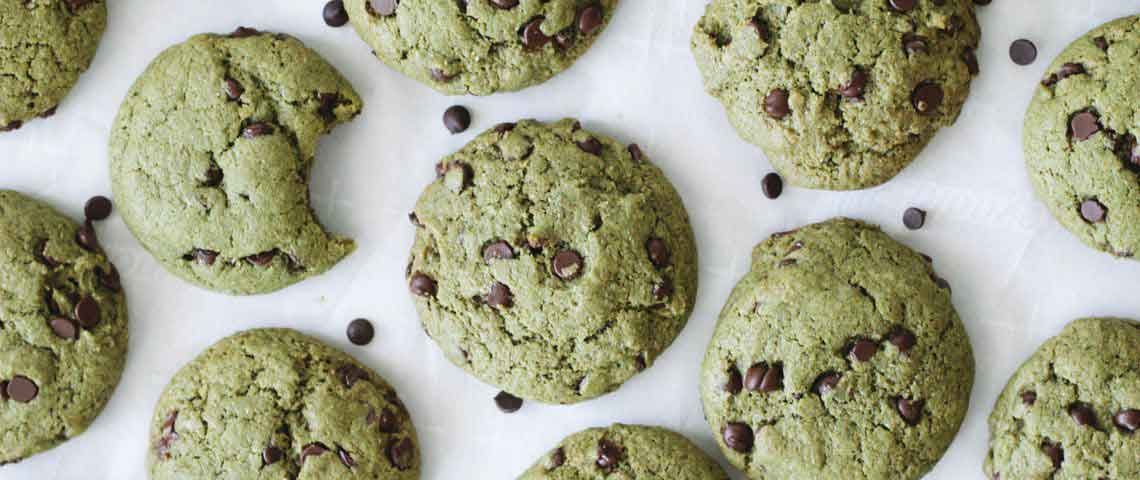 Vegan Chocolate Chip Cookies With Matcha and Chlorella