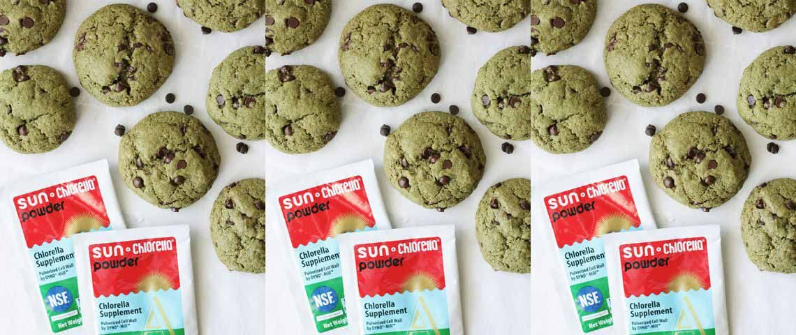 Vegan Chocolate Chip Cookies With Matcha and Chlorella