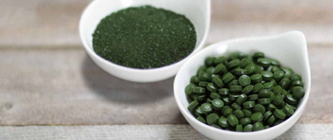 Two bowls of chlorella