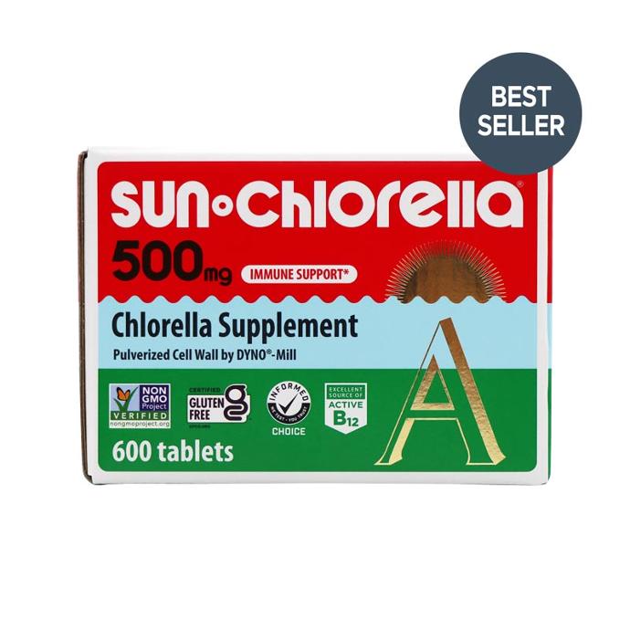 Sun Chlorella 500mg Tablets 100 days supply 600 tablets