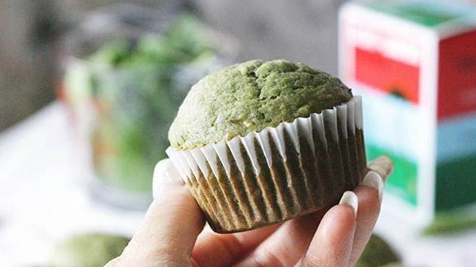 Holding a Chlorella Banana Muffin