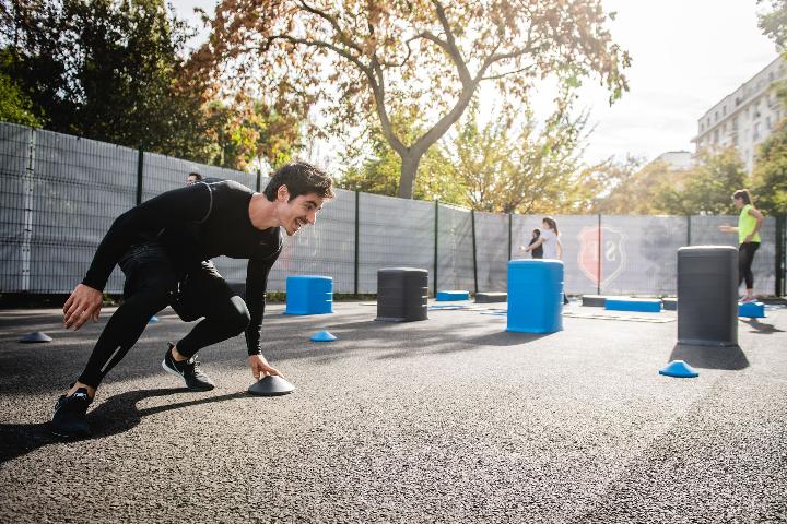 a picture of a young man doing an exercise work out routine