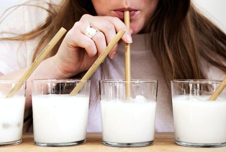 Woman drinking milk