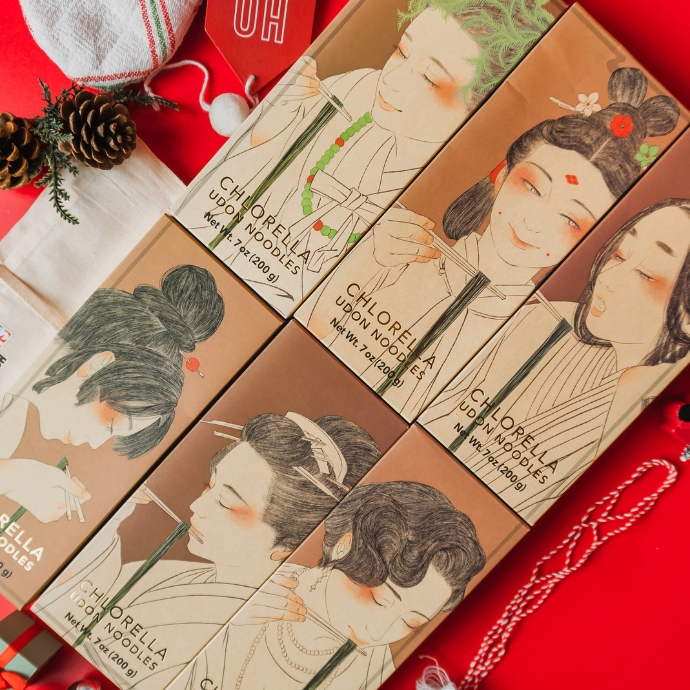 Chlorella Udon Noodles 6 boxes Japanese History Collection Complete Set Chlorella Udon Noodles 6 boxes Japanese History Collection Complete Set