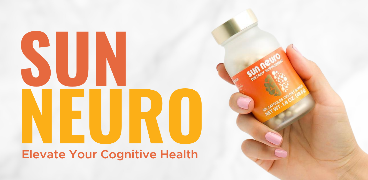 Hand holding a bottle of Sun Neuro