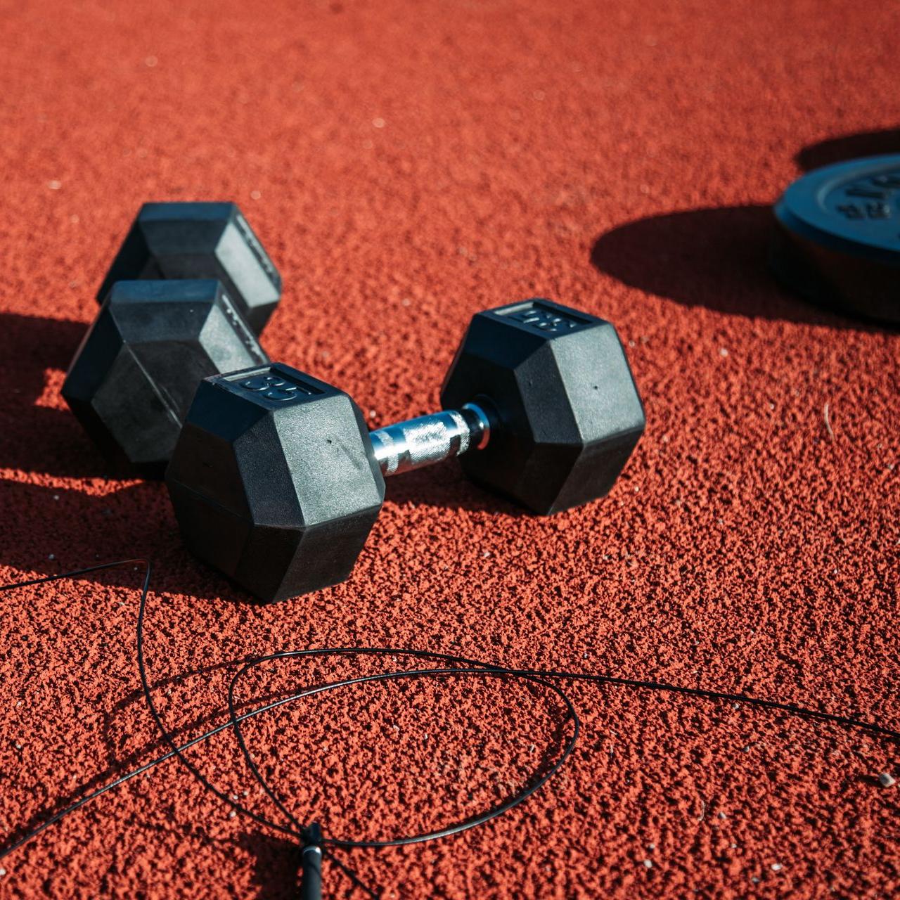 Dumbbell Weights on a track 