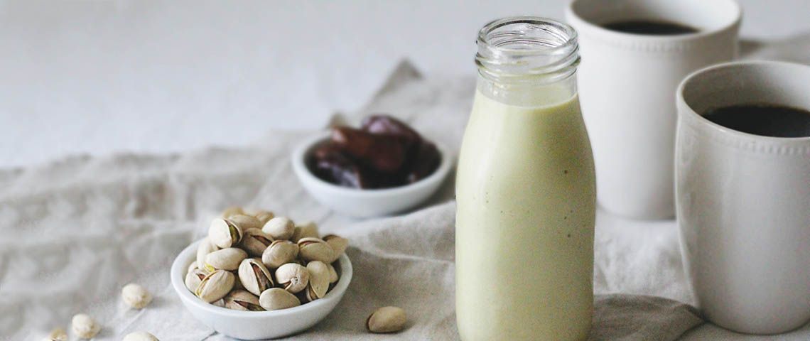 Pour and enjoy this pistachio milk recipe!