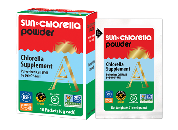 SUN CHLORELLA POWDER GOOD DEAL - 10 PACKETS (6g each)