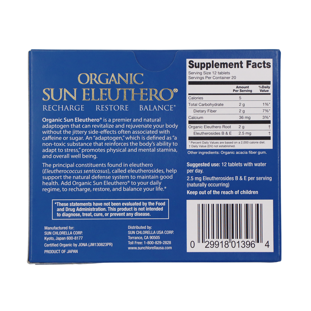 ORGANIC SUN ELEUTHERO 240 TABLETS (200mg)