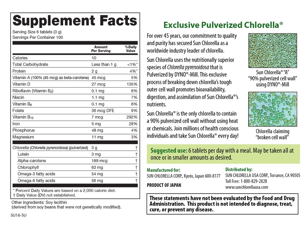 SUN CHLORELLA MEGA DEAL 500MG 2400 TABLETS