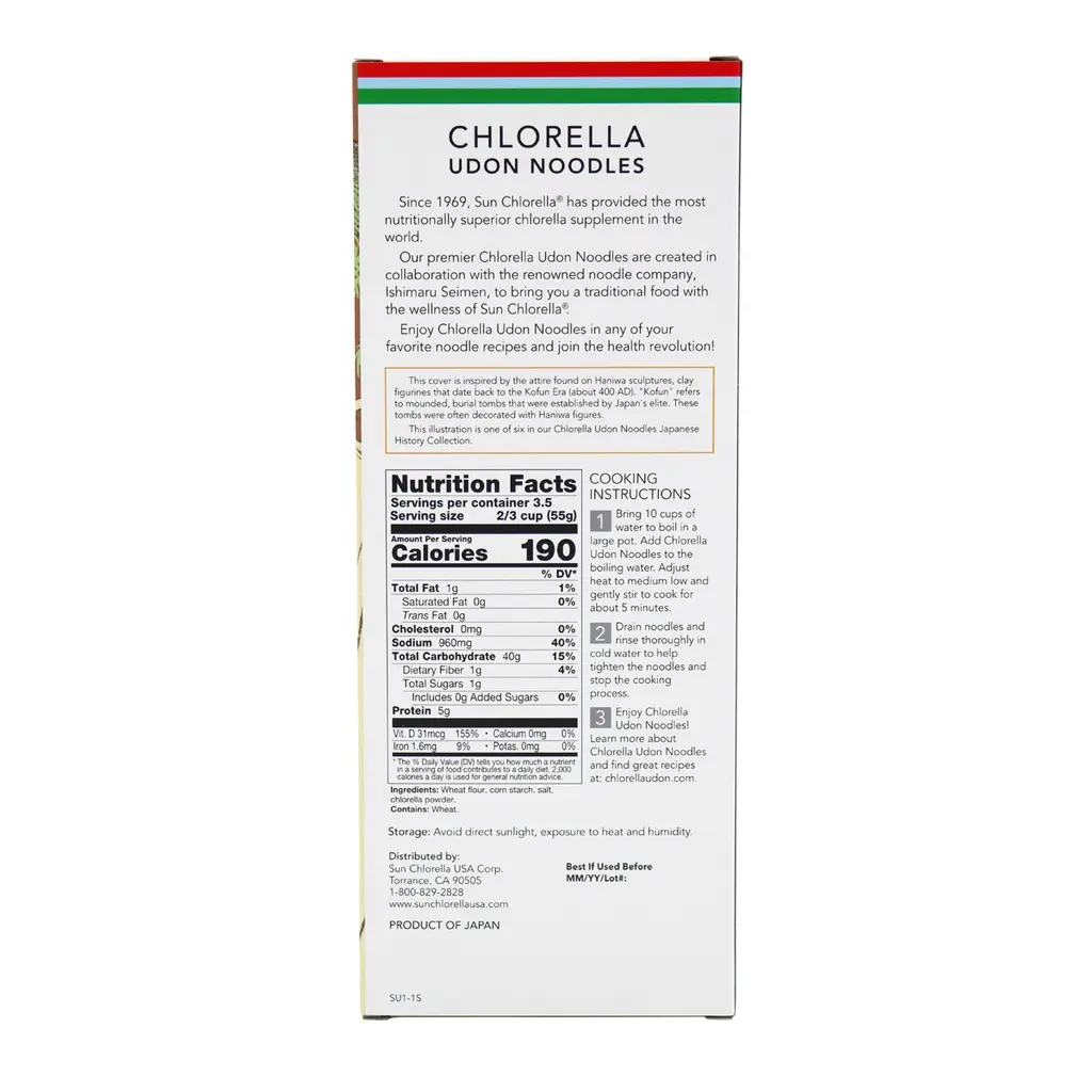 SUN CHLORELLA UDON NOODLES - 3.5 SERVINGS,  7.0 oz.webp