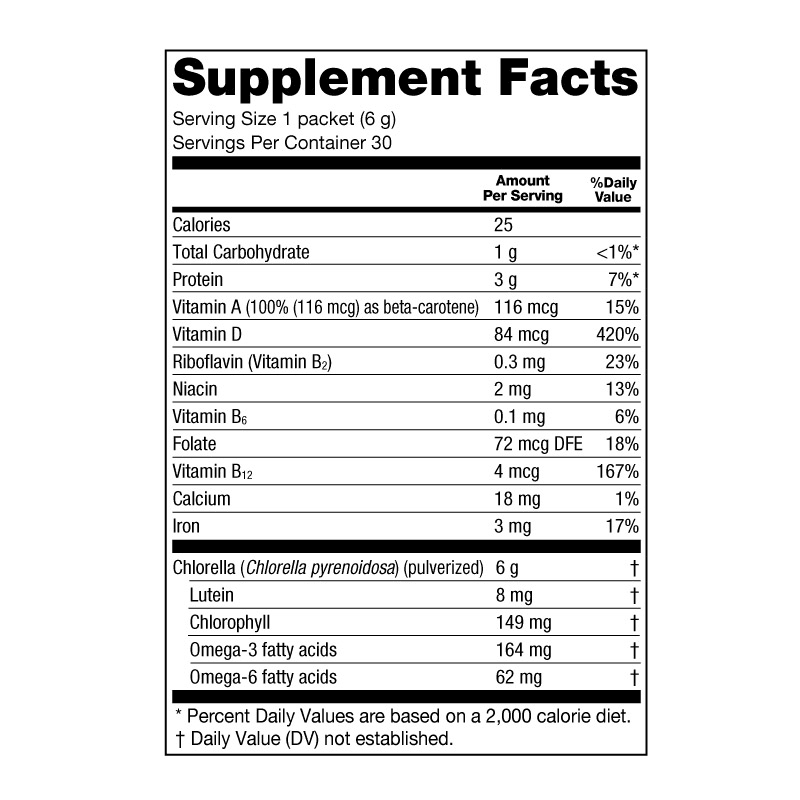 SUN CHLORELLA POWDER - 30 PACKETS (6g each)